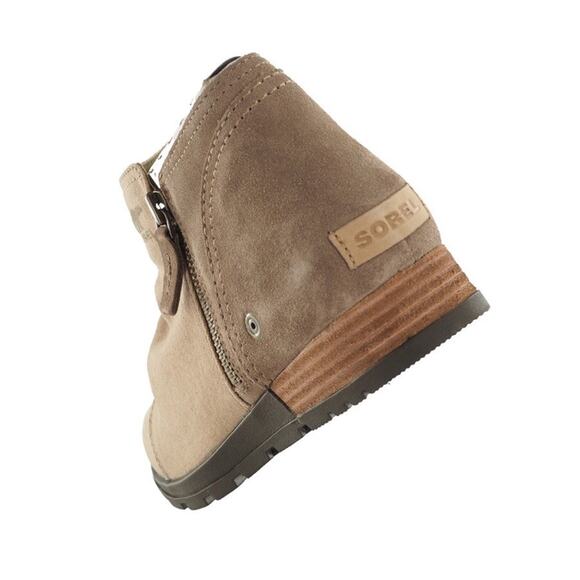 Sorel Major Low Size 6 Tan Canvas Suede Ankle Side Zip Ankle Boots Outdoors New - Picture 6 of 9